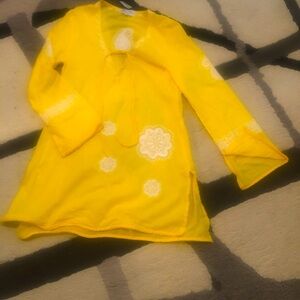 Yellow Embroidered Tunic by Mud Pie - Sz S NWT